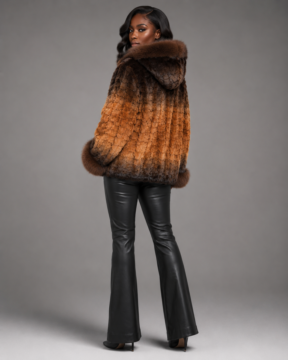 Women’s Gelden Mink Faux Fur Hooded Jacket
