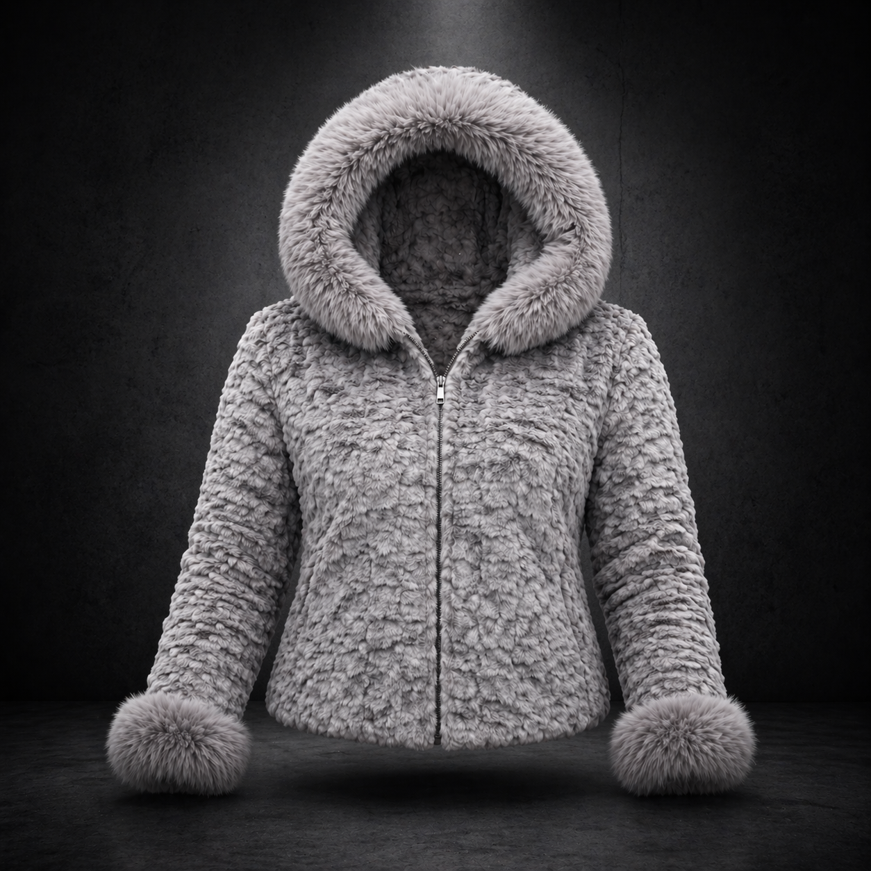  Faux Fur Hooded Jacket