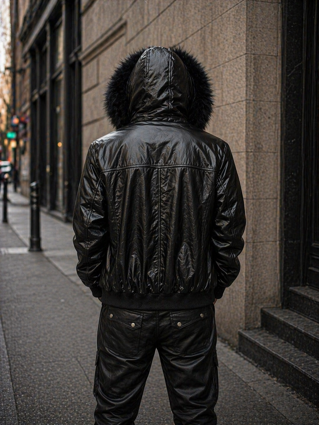 Men’s Diamond Quilted Leather Bomber Jacket with Hood - William Leather