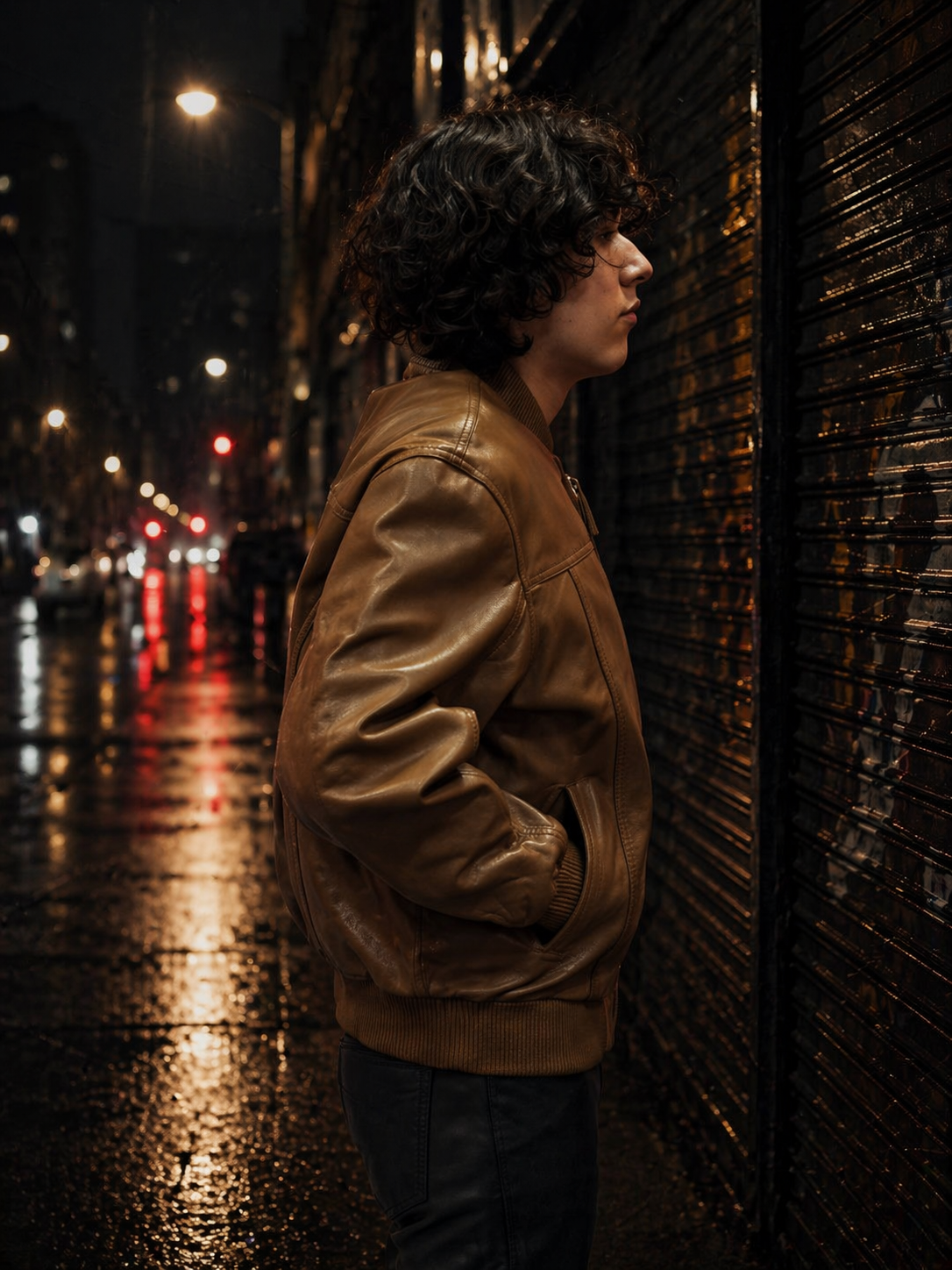 Men’s Brown Leather Baseball Bomber Jacket